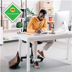 Marbig Polycarbonate Hardfloor Small Rectangle 900X1200mm