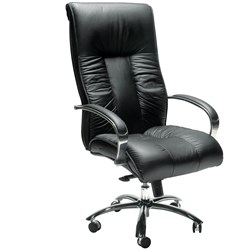 Chair Big Boy Hi Back Directors With Arms Black Leather