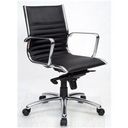 Chair Executive Cogra Medium Back Black Leather