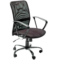 Chair Stat Mesh Medium Back Executive With Arms Black
