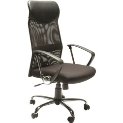 Chair Stat Mesh High Back Executive With Arms Black