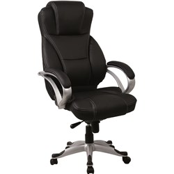 Darth Office Chair Hi-Back Black Pu Leather Pu Castors