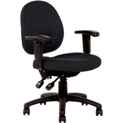 Chair Typist Lincoln Medium Back With Arms Fabric Black
