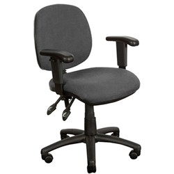Chair Task Crescent With Arms Fabric Black