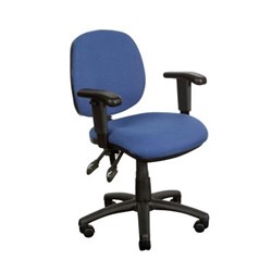 Chair Task Crescent With Arms Fabric Blue