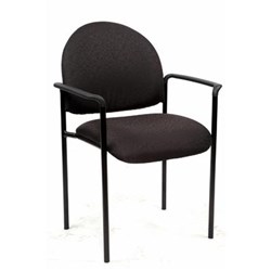 Chair Visitor With Arms Fabric Black
