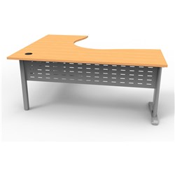 Rapid Span Beech/Silver 1800x1200x700x730mm Corner Workstation