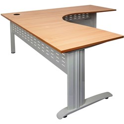 Rapid Span Beech/Silver 1800x1800x700x730mm Corner Workstation