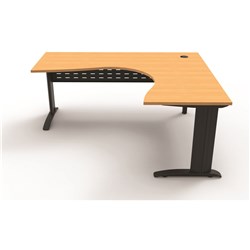 Rapid Span Beech/Black 1800x1500x700x730mm Corner Workstation