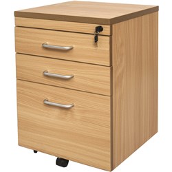 Rapid Span Mobile Pedestal 1 File & 2 Std Drawer Beech