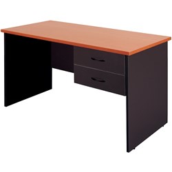 Logan 1200x600mm Beech/Ironstone Student Desk With Drawers