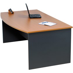 Desk Logan Bow Front 1800X900 Beech/Ironstone