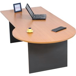 Desk Logan P Shape 2100X1050 Beech/Ironstone