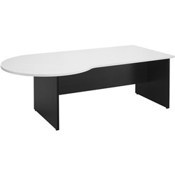 Desk Logan P Shape 2100X1050 White/Ironstone
