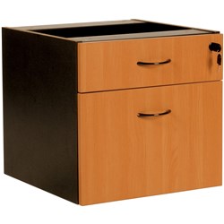 Pedestal Logan Fixed 1 Std 1 Filing Drawer Beech/Ironstone