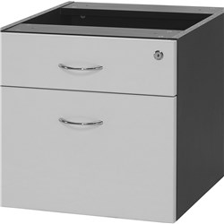 Pedestal Logan Fixed 1 Std 1 Filing Drawer White/Ironstone