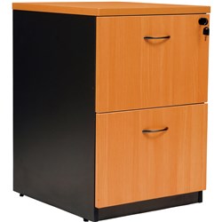 Filing Cabinet Logan 2 Drawer Beech/Ironstone