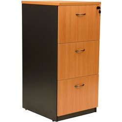 Filing Cabinet Logan 3 Drawer Beech/Ironstone