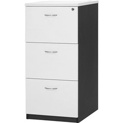 Filing Cabinet Logan 3 Drawer White/Ironstone