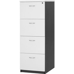 Filing Cabinet Logan 4 Drawer White/Ironstone