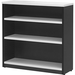 Logan White/Ironstone 3 Shelf 900x900mm Bookcase