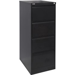 Go Black Satin 4 Drawer Filing Cabinet