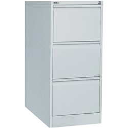 Go Silver Grey 3 Drawer Filing Cabinet