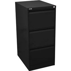 Go Black Satin 3 Drawer Filing Cabinet