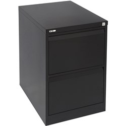 Go Black Satin 2 Drawer Filing Cabinet