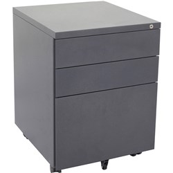 Rapidline Graphite Ripple 610x460x475mm 2P/1F Drawer Steel Mobile Pedestal