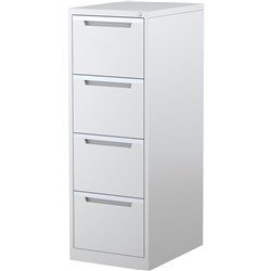 Steelco 4 Drawer White Satin Filing Cabinet