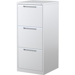 Steelco 3 Drawer White Satin Filing Cabinet