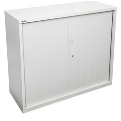 Go White Satin 1016x900x470mm Tambour Door Cupboard