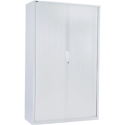 Go White Satin 1980x1200x470mm Tambour Door Cupboard