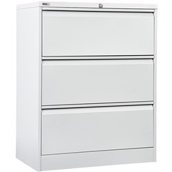Go White China 3 Draw 1016x900x470mm H/Duty Lateral Filing Cabinet