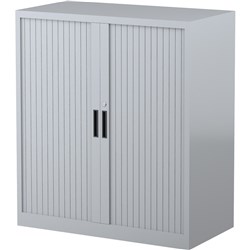 Steelco Tambour Door Silver Grey 1015x900x463mm 2 Shelf Cabinet