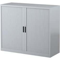 Steelco Tambour Door Silver Grey 1015x1200x463mm 2 Shelf Cabinet