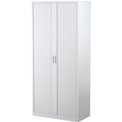 Steelco Tambour Door White Satin 2000x900x463mm 5 Shelf Cabinet