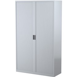 Steelco Tambour Door Silver Grey 2000x1200x463mm 5 Shelf Cabinet