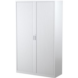 Steelco Tambour Door White Satin 2000x1200x463mm 5 Shelf Cabinet