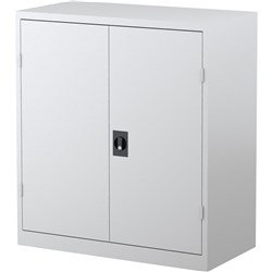 Steelco White Satin 1015x914x463mm 2 Shelf Stationery Cupboard