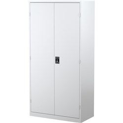 Steelco White Satin 1830x914x463mm 3 Shelf Stationery Cupboard