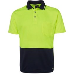 Zions Hi-Vis Two Tone Fluro Micromesh Short Polo Shirt