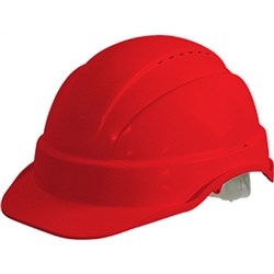 Maxisafe Vented Hard Hat Sliplock Harness Red