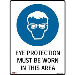 Zions Eye Protection Must Be Worn 45x60cm Polypropylene Mandatory Sign