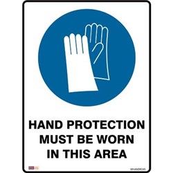 Zions Hand Protection Must Be Worn 45x60cm Polypropylene Mandatory Sign