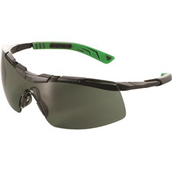 Maxisafe 5X6 Safety Glasses Smoke Gun Metal/Green Frame G15 Lens