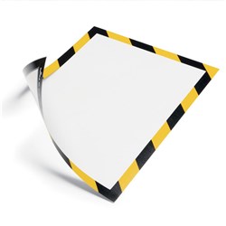 Durable A4 Yellow/Black Adhesive Duraframe Security Sign Holder