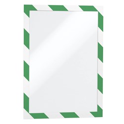 Durable A4 Green/White Adhesive Duraframe Security Sign Holder