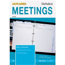 Debden DayPlanner A4 Executive Meetings Refill